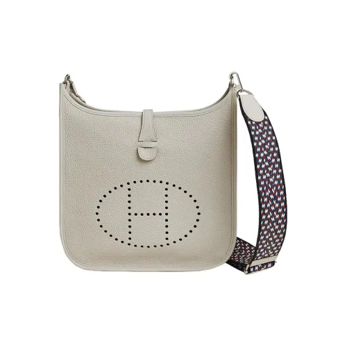 HERMES Evelyne Clemence Bullock Кожа Evelyn Сумки через плечо Сумка на плечо Женская Цементный Серый и Черный