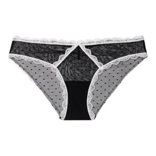 Victoria's Secret 1 упаковка черные трусики-бикини в горошек для женщин