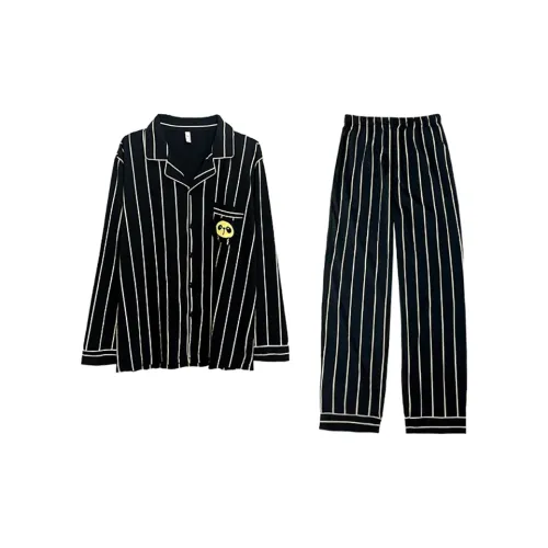 FINEI Черные полосы Женские Набор Женские Пижамные комплекты