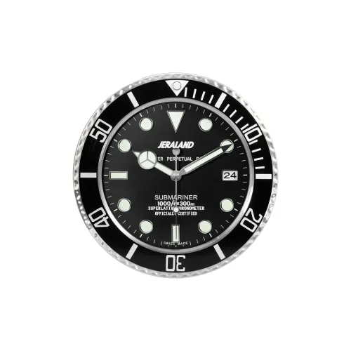 JERALAND Кварцевый механизм нержавеющая сталь стенные часы унисекс черный