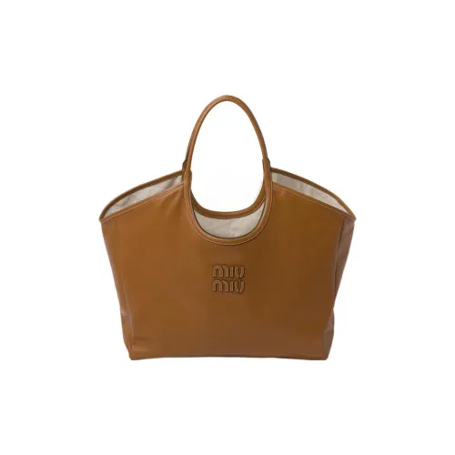 MIU MIU Кожа Тоут Сумка Сумка для покупок Женская сумка Карамель