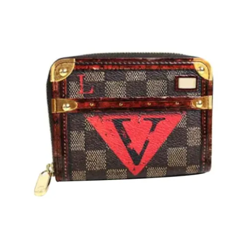 LOUIS VUITTON Zippy Основная часть Time PVC Поливинилхлорид Кошелек Обычный Унисекс Коричневый