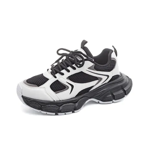 HUANQIU Низкий топ массивные кроссовки унисекс белый черный