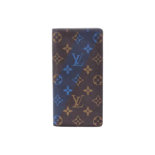 LOUIS VUITTON Brazza Холст Кошелек Стандартный Мужской Коричневый Синий
