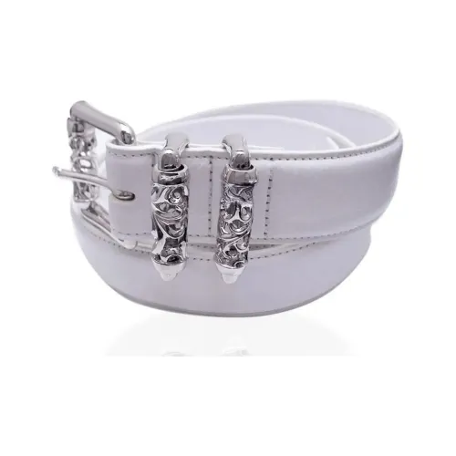 Chrome Hearts Логотип Emblem Шпилька Кожаные ремни Унисекс Белый