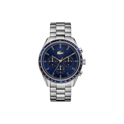 LACOSTE Boston Series Мужские часы Кварцевый механизм Ремешок из нержавеющей стали 42 мм Синий циферблат