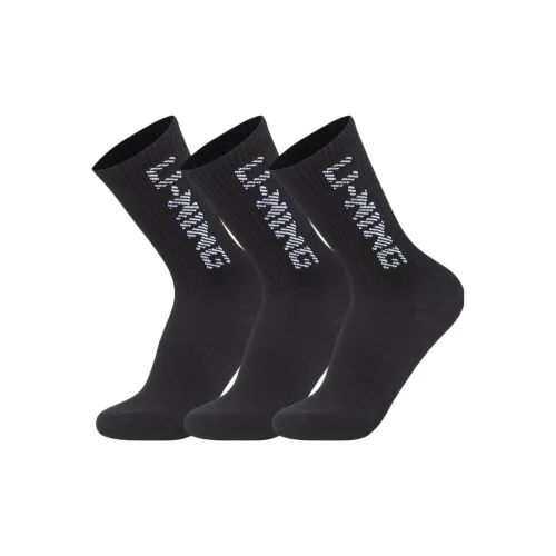 LINING Sports Life Collection Черные Унисекс Носки до икры MID