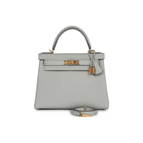 HERMES Kelly Коровья кожа Togo Сумка Kelly Сумка Женская 80 Gris Perle Жемчужно-серый
