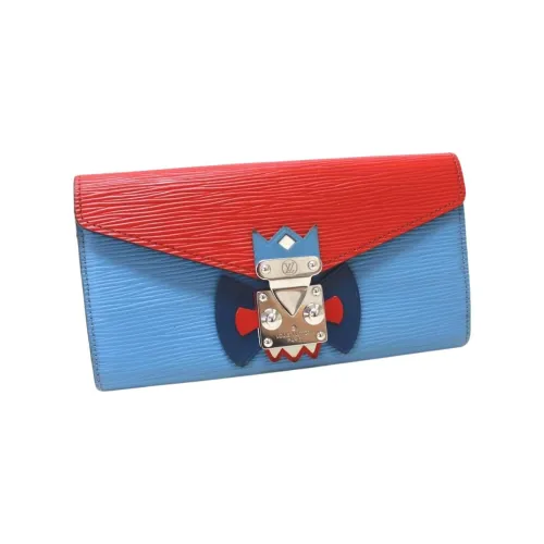 LOUIS VUITTON Sarah EPI Кожа Кошелек Обычный Женский Синий Красный