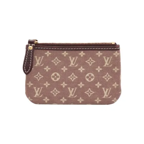 LOUIS VUITTON Холст и кожа Кошелек для монет Женский Коричневый