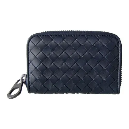 Bottega Veneta Телячья кожа Кошелек для монет Унисекс Темно-синий