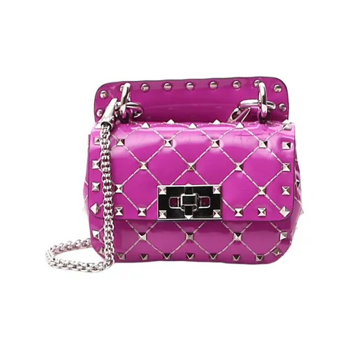 Valentino Лак Кожаная Сумка через плечо Сумка на плечо Женская Фиолетовая