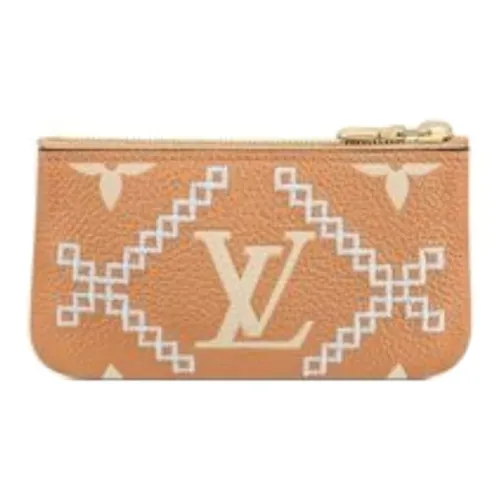 LOUIS VUITTON Коровья крупнозернистая кожа Key Pouch Женские Кремовый Бежевый