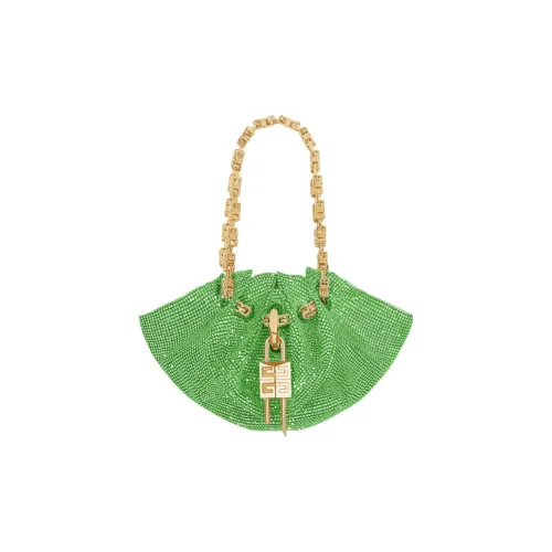 GIVENCHY Kenny Твердый Rhinestone Satin Ткань Сумка через плечо Сумка Мини Женская Artichoke Зеленая