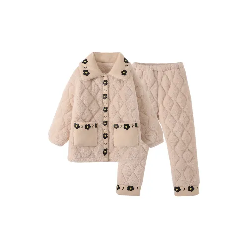 Chun Xi Домашний костюм женский цвет экрю с принтом