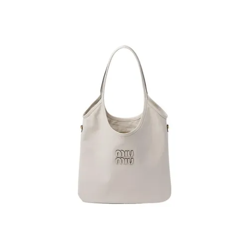 MIU MIU Кожа Тоут Сумка Сумка для покупок Сумка Женская Мел Белый