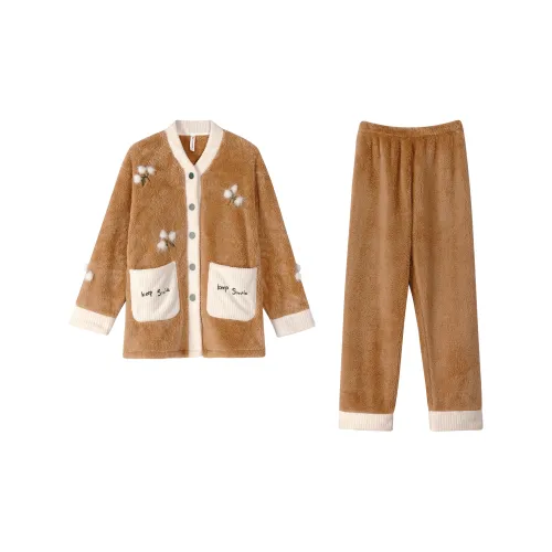 XUANZHITING Хаки Женские Пижамные Комплекты