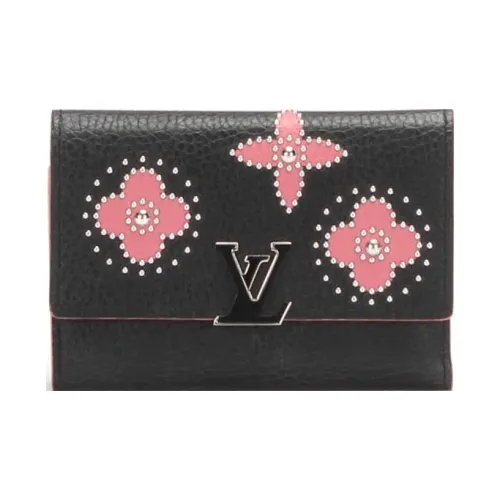 LOUIS VUITTON Capucines Taurillon Кожа Кошелек Женские Черный
