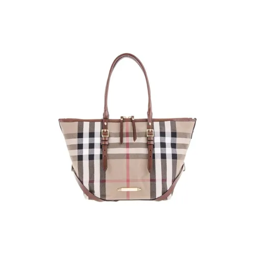 Burberry Хлопок Тоут Сумка Сумка для покупок Сумка на плечо Сумка обычная Женская Коричневая