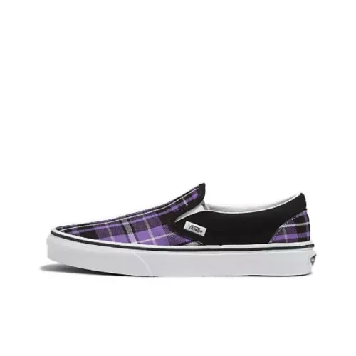 Vans Slip-on Скейтборд Кроссовки Низкие Топ Черный Фиолетовый Унисекс