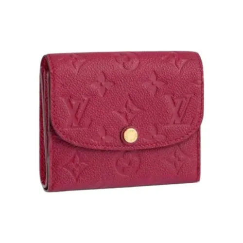 LOUIS VUITTON Monogram Empreinte Тисненая коровья кожа Кошелек Женские Бордовый