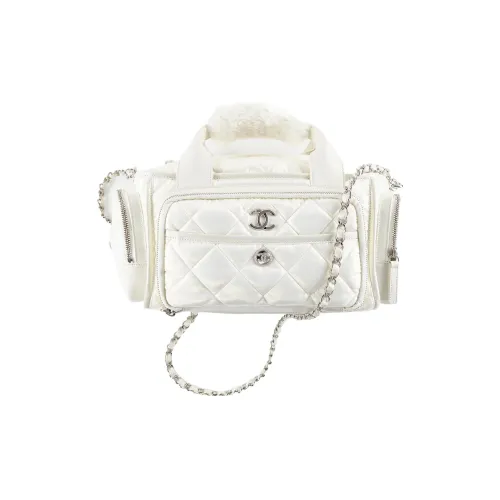CHANEL Нейлоновая сумка для боулинга сумка сумка через плечо сумка через плечо большая женская белая