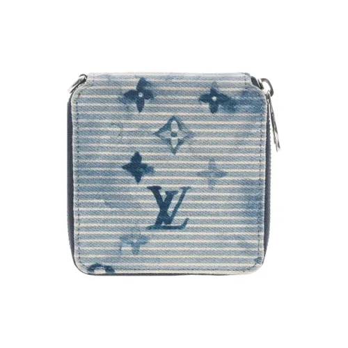 LOUIS VUITTON Cotton Canvas Wallet Regular Men's Watercolor Blue LOUIS VUITTON Хлопок Холст Кошелек Стандартный Мужской Акварель Синий