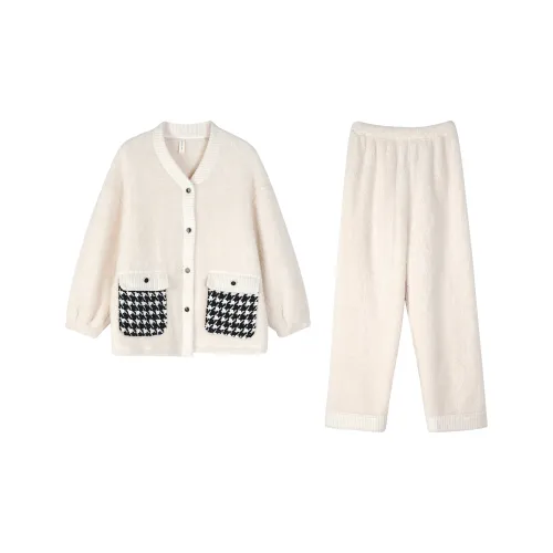 XUANZHITING Экрю Женские Пижамные Комплекты