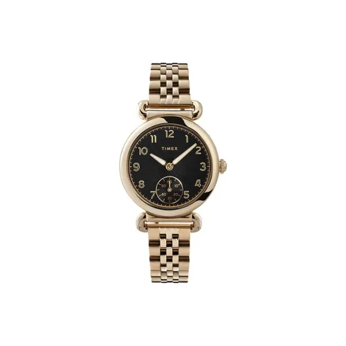 TIMEX TREND Collection Женские часы Кварцевый механизм Ремешок из нержавеющей стали 33 мм Черный циферблат TW2T88700