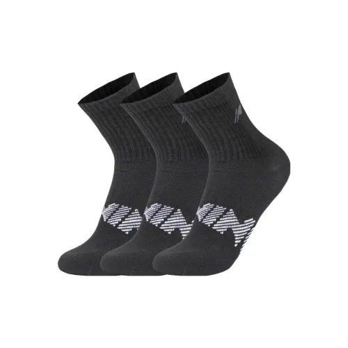LINING Sports Life Collection 3 шт Черный + Черный+Черный Унисекс MID Носки до икры