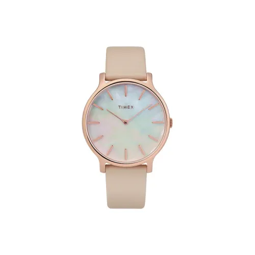 TIMEX TREND Collection Наручные часы Кварцевый механизм Кожаный ремешок 38 мм Многоцветный циферблат Женские часы