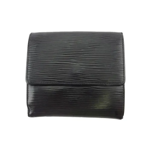 LOUIS VUITTON Кошелек из кожи EPI Унисекс Черный
