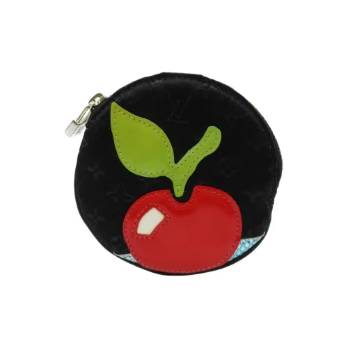 LOUIS VUITTON Сатин Монета Кошелек Кошелек Женские Черный Красный