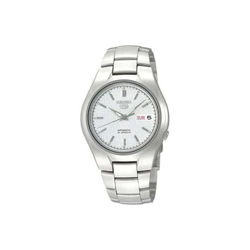 SEIKO Seiko5 Автоматический Механический Механизм Нержавеющая Сталь Ремешок Часы 37 мм Мужские Часы Серебристый Циферблат