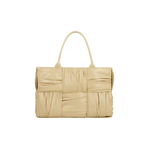 Bottega Veneta Arco Телячья кожа Сумка Стандартная Женская Бежевая Желтая