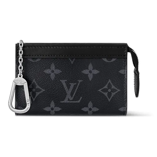 LOUIS VUITTON Покрытый холст Key Pouch Стандартный Мужской Черный