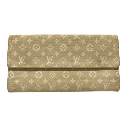 LOUIS VUITTON Sarah Кожа Кошелек Унисекс Белый Бежевый Белый Сливочный