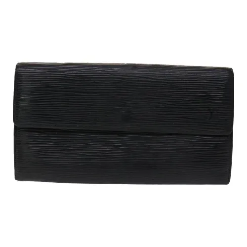 LOUIS VUITTON Кошелек из кожи EPI Мужской Черный