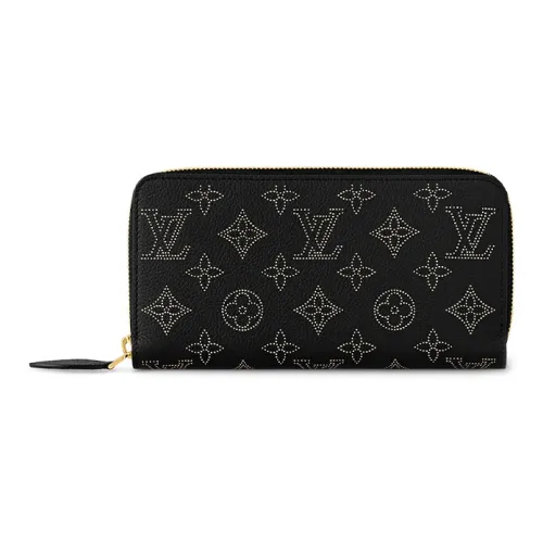 LOUIS VUITTON Zippy Перфорированный Кошелек из телячьей кожи стандартный женский черный