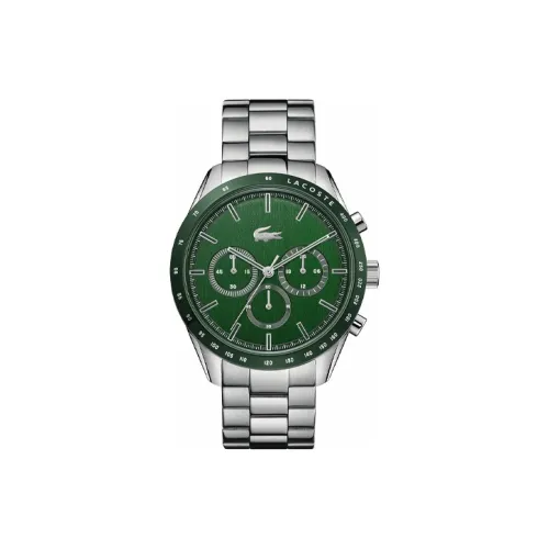 LACOSTE Boston Series Мужские часы Кварцевый механизм Ремешок из нержавеющей стали 42 мм Зеленый циферблат 2011080
