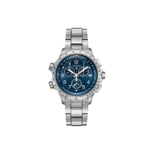 HAMILTON Khaki Aviation Collection Кварцевый механизм Мужские часы Часы 46 мм Синий циферблат