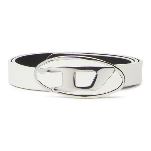 DIESEL Oval D-образная пряжка кожаные ремни женский белый ширина 1,9 см