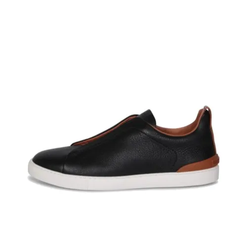 Ermenegildo Zegna Triple Stitch Скейтборд Кроссовки Низкие Черные Мужские