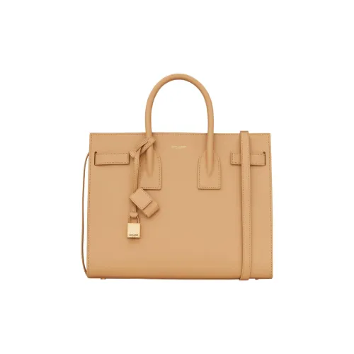 SAINT LAURENT SAC DE JOUR Телячья кожа Аккордеонная сумка Сумка через плечо Сумка Маленькая Женская Капучино