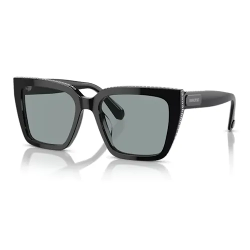 Swarovski Ацетат Кристальный Нерегулярная форма Солнцезащитные очки Женские Черный