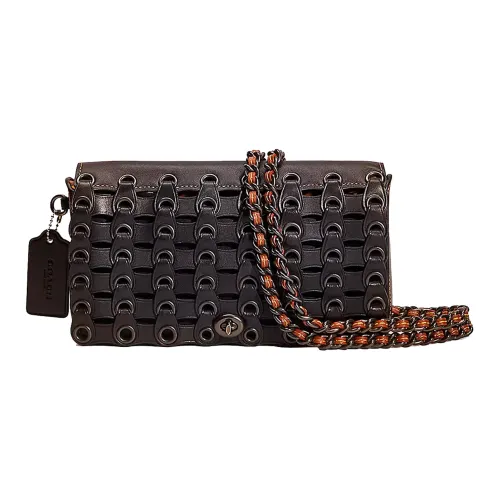 COACH Dinky Дубленая кожа кожаная сумка-перчатка сумка через плечо сумка для ручной клади средний размер женский черный