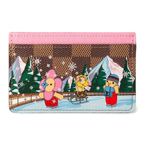 LOUIS VUITTON Damier Hebene Холст Картхолдер Женский Коричневый