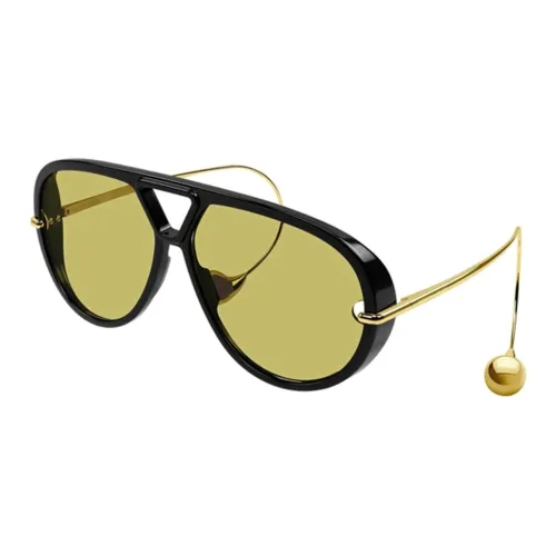 Bottega Veneta Металл Нерегулярная форма Солнцезащитные очки Женские Черный