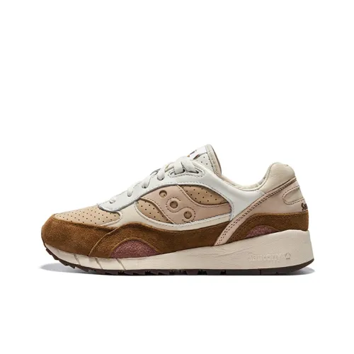 Saucony Shadow 6000 Беговые кроссовки Низкий верх Белый Кофейный Унисекс
