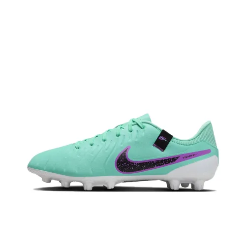 Nike Tiempo Legend 10 HG Твердый Ground Искусственный Шипы Футбольные бутсы Мужской Пурпурно-зеленый